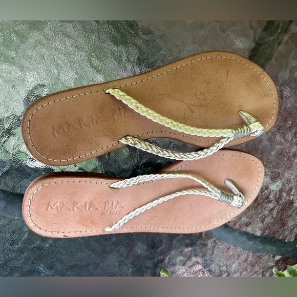 PAJAR | leather flip flop sandals braided detail | size 7 - Picture 3 of 8